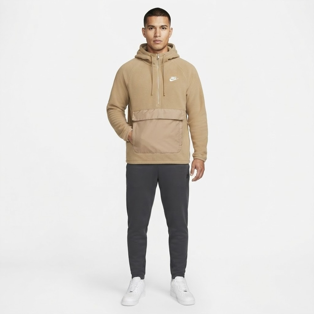 Nike Therma-FIT Hoodie Mens Small Tan NWT Quarter Zip Fleece HV1439-297